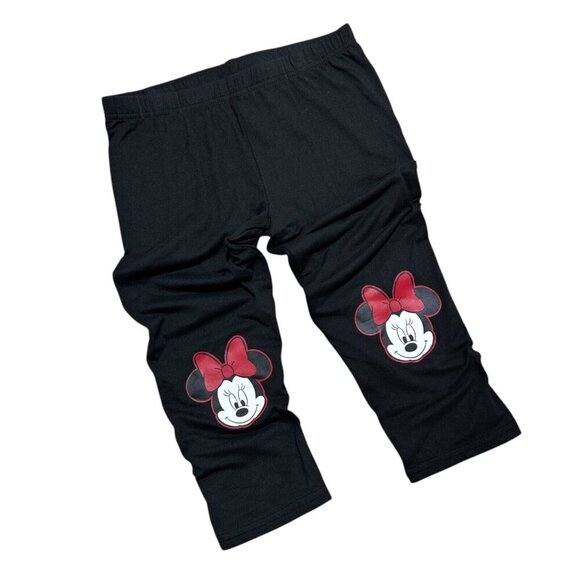 Disney Minnie Mouse Girls Size M 7/8 Black Minnie Mouse Capri Leggings ~ NWOT - Picture 1 of 4